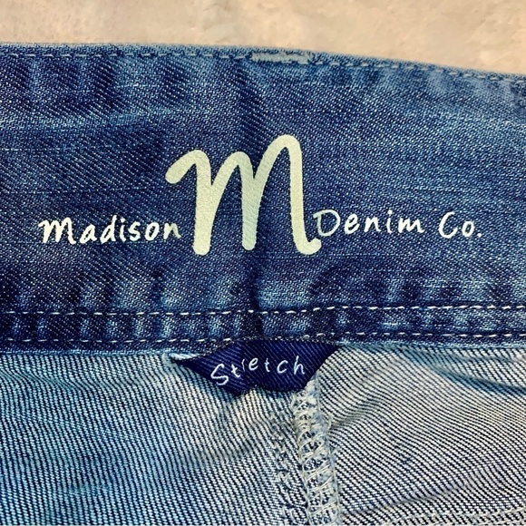 Madison Denim Co Jeans 11/12 Stretch Distressed Cotton Spandex Straight Leg - Picture 10 of 16